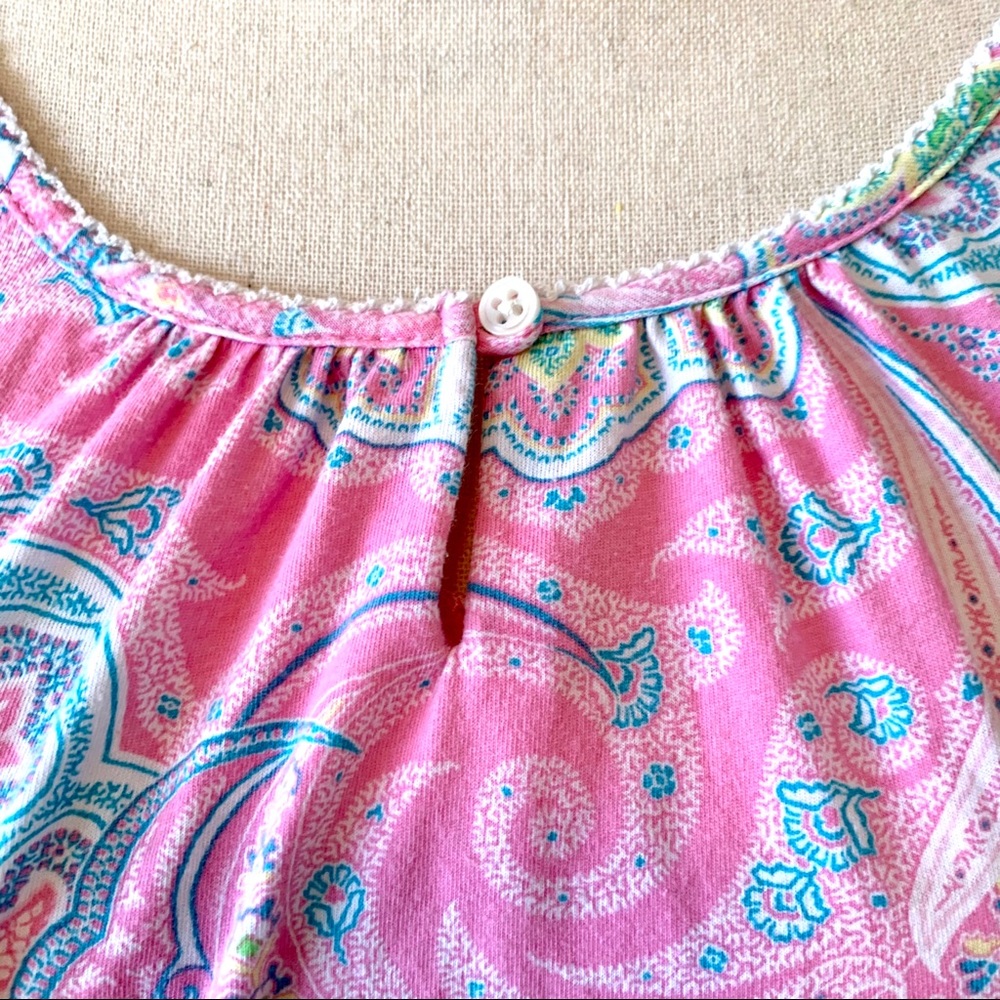 LAUREN RALPH LAUREN Pink Paisley Short Sleeved Top—SZ. Medium - Picture 5 of 8